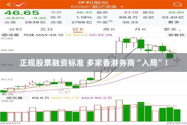 正规股票融资标准 多家香港券商“入局”！