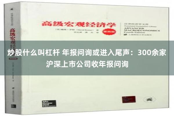 炒股什么叫杠杆 年报问询或进入尾声：300余家沪深上市公司收年报问询