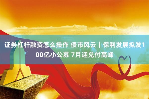 证券杠杆融资怎么操作 债市风云｜保利发展拟发100亿小公募 7月迎兑付高峰