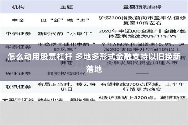 怎么动用股票杠杆 多地多形式金融支持以旧换新落地