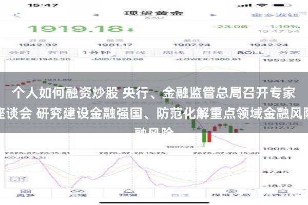 个人如何融资炒股 央行、金融监管总局召开专家座谈会 研究建设金融强国、防范化解重点领域金融风险