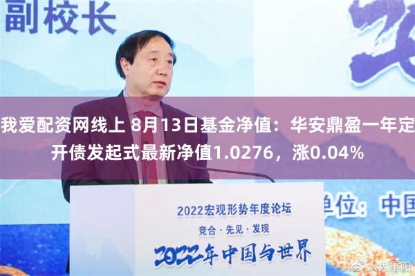 我爱配资网线上 8月13日基金净值：华安鼎盈一年定开债发起式最新净值1.0276，涨0.04%