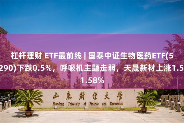 杠杆理财 ETF最前线 | 国泰中证生物医药ETF(512290)下跌0.5%，呼吸机主题走弱，天晟新材上涨1.58%