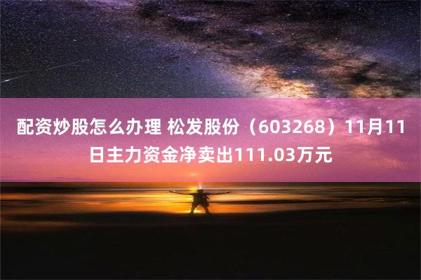 配资炒股怎么办理 松发股份（603268）11月11日主力资金净卖出111.03万元